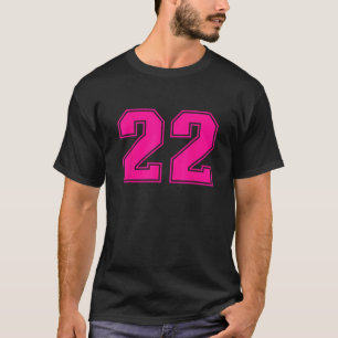 Camiseta Número 22 do fã desportivo rosa, número Jersey