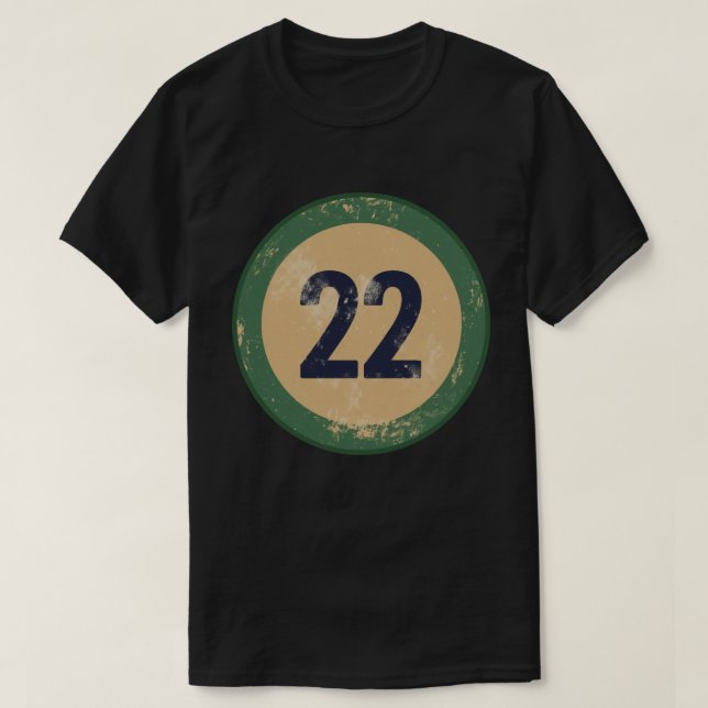 Camiseta Número 22 Vintage Desgastado (Frente do Design)