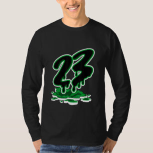 Camiseta Número 23 Colagem do Sneaker de 3 Pinos Verde