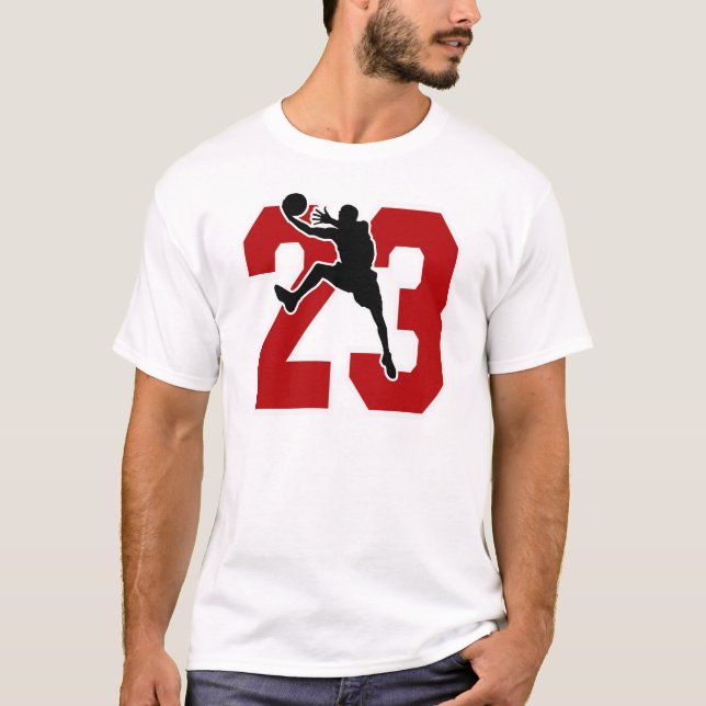 CAMISETA NÚMERO 23 COM JOGADOR DE BASQUETEBOL (Frente)