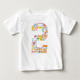 Camiseta Número 2 Ferramentas de Construção com 2 anos de i