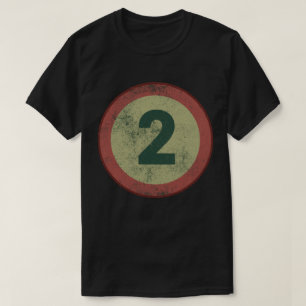 Camiseta Número 2 Vintage Desgastado