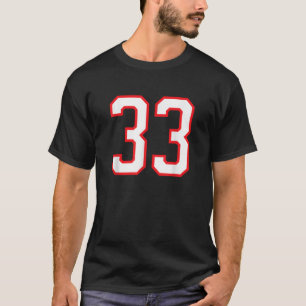Camiseta Número 33 33 Esporte 33 Jersey White Red 33