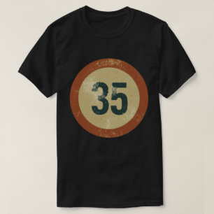 Camiseta Número 35 Vintage Desgastado