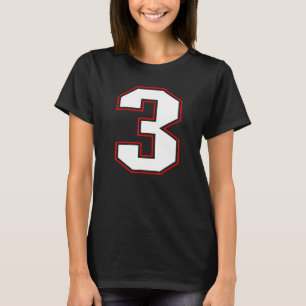 Camiseta Número 3 Aniversário do jogador da equipe desporti