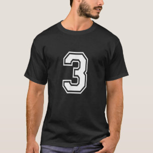 Camiseta Número 3 da Varsity Sports Team Jersey aniversário