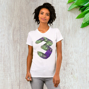 Camiseta Número 3 Low Poly Gradiente Geométrico