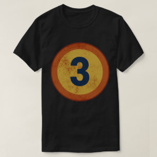 Camiseta Número 3 Vintage Desgastado