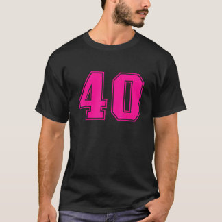 Camiseta Número 40 de fãs de esportes cor-de-rosa