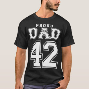 Camiseta Número 42 Pai personalizado de basquete orgulhoso