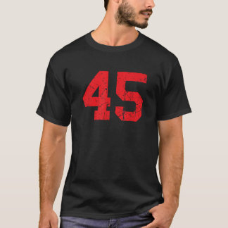 Camiseta Número 45 Sports Jersey Red Distress Vintage Luc