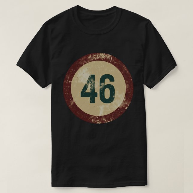 Camiseta Número 46 Vintage Desgastado (Frente do Design)