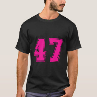 Camiseta Número 47 do fã desportivo cor-de-rosa