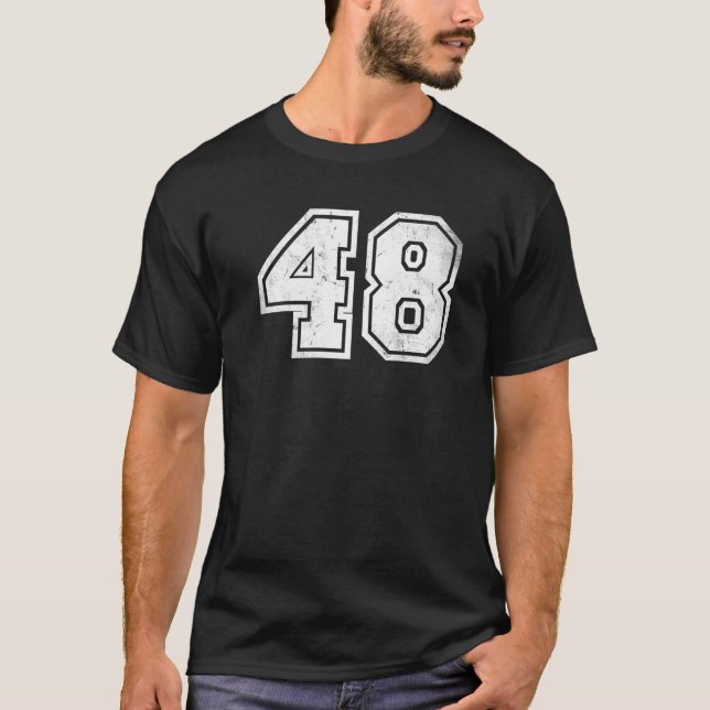 Camiseta Número 48 Esportes Jersey Aniversário Da Idade Sor (Frente)