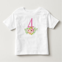 Camiseta Número 4 com Flores
