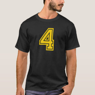 Camiseta Número 4 de peças esportivas em Jersey Yellow Retr