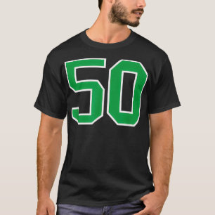 Camiseta Número #50 Sports Jersey Green White Número Sortud