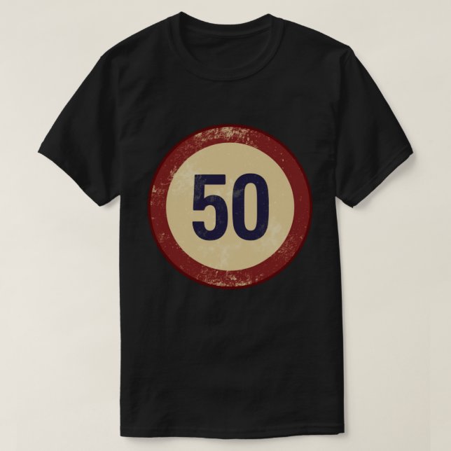 Camiseta Número 50 Vintage Desgastado (Frente do Design)