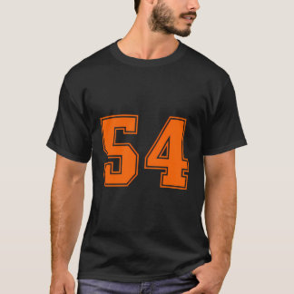 Camiseta Número 54 Orange Sports Jersey Número Sortudo