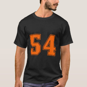 Camiseta Número 54 Orange Sports Jersey Número Sortudo