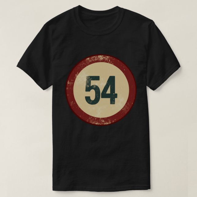 Camiseta Número 54 Vintage Desgastado (Frente do Design)