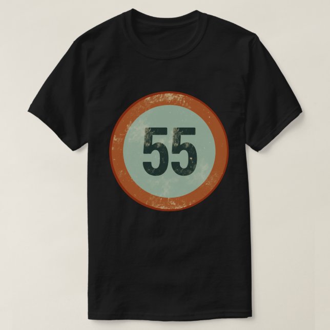 Camiseta Número 55 Vintage Desgastado (Frente do Design)