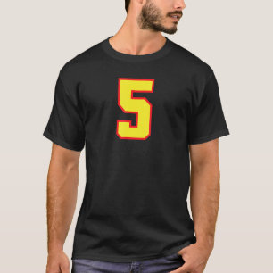 Camiseta Número 5 Sports Jersey Athlett Yellow Red Varsity