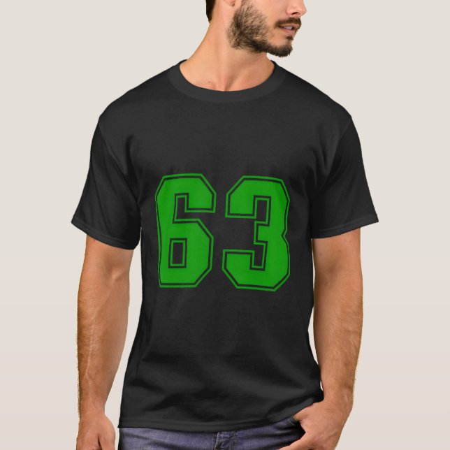 Camiseta Número 63 do Green Sports Fan Jersey (Frente)