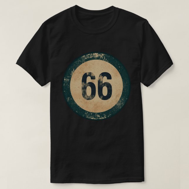 Camiseta Número 66 Vintage Desgastado (Frente do Design)