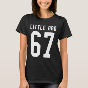 Camiseta Número 67 Little Bro Maior Fã Dia de Jogo de Futeb