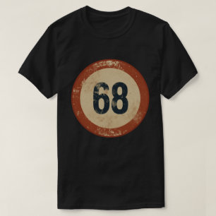 Camiseta Número 68 Vintage Desgastado