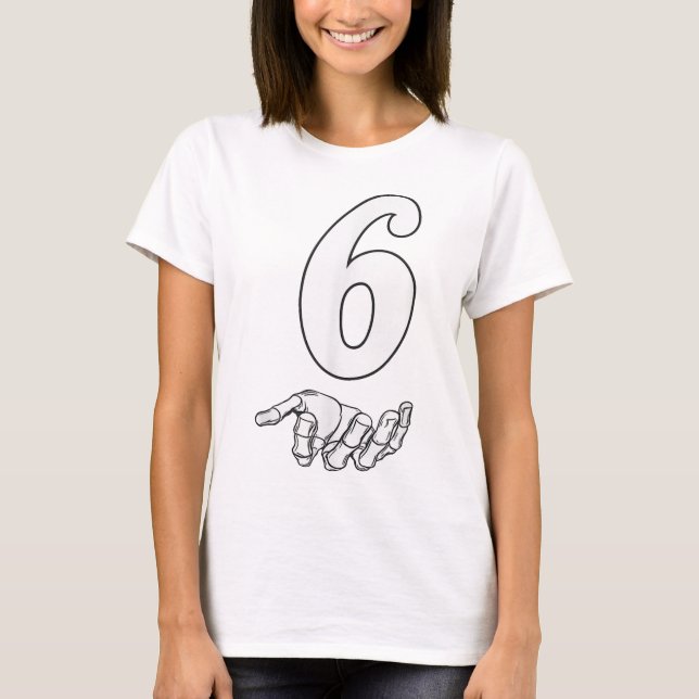Camiseta Número 6 Combinando 67 Meme Fantasia de Halloween  (Frente)