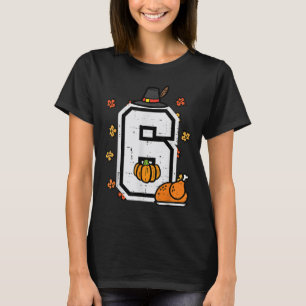 Camiseta Número 6 Dia de Ação de Graças 6 7 Combinando 67 M