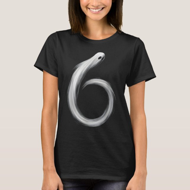 Camiseta Número 6 Fantasma Divertido Seis Sete 67 Meme de H (Frente)