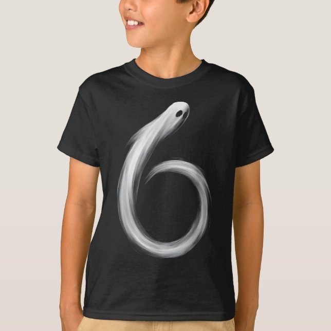 Camiseta Número 6 Fantasma Divertido Seis Sete 67 Meme de H (Frente)