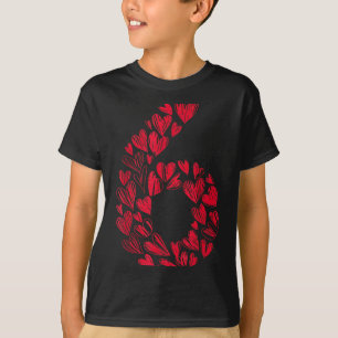 Camiseta Número 6 - Fofo Seis Sete Corações Combinando 67 V