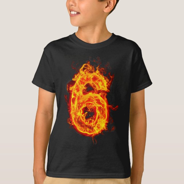 Camiseta Número 6 Fogo Gelo Número Seis Sete Meme 67 Alpha  (Frente)