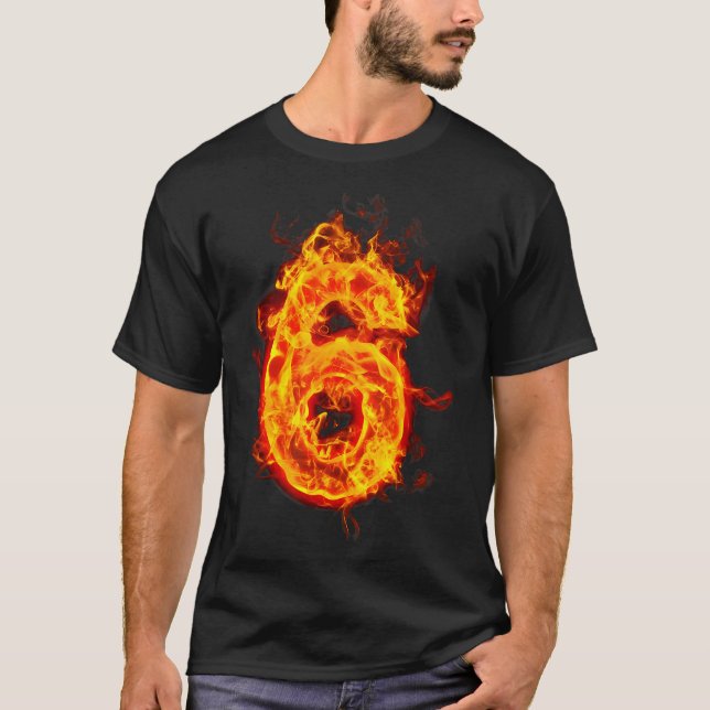 Camiseta Número 6 Fogo Gelo Número Seis Sete Meme 67 Alpha  (Frente)