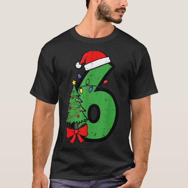 Camiseta Número 6 Natal 6 7 Combinando 67 Meme Homens Mulhe (Frente)