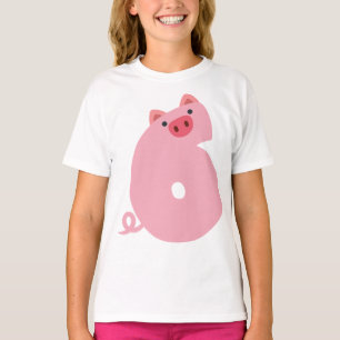 Camiseta Número 6 Porcos Tema Animal 6 Anos Crianças Rapari