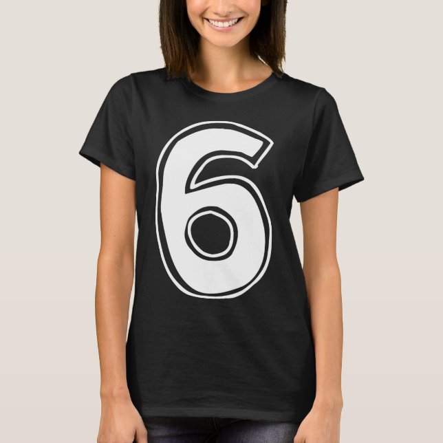 Camiseta Número 6 Seis Sete 6 7 Meme 67 Engraçado Aniversár (Frente)