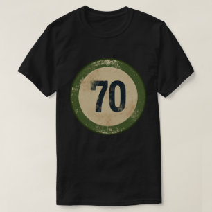 Camiseta Número 70 Vintage Desgastado