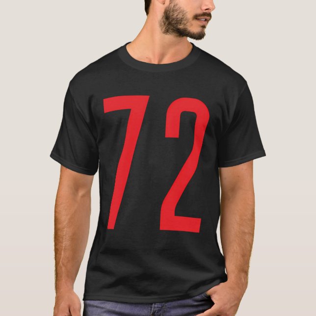 Camiseta Número 72 Red Sports Fan Jersey Número (Frente)