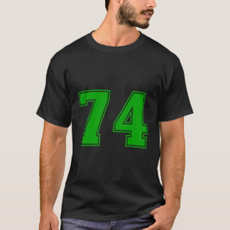 Camiseta Número 74 do Green Sports Fan Jersey
