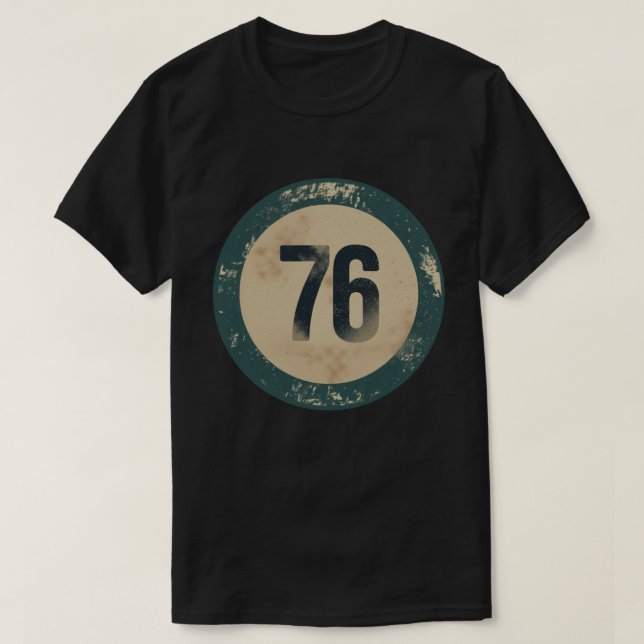 Camiseta Número 76 Vintage Desgastado (Frente do Design)
