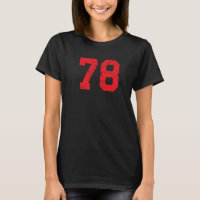 Número 78 Sports Jersey Red Distress Vintage Lu