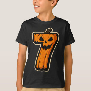 Camiseta Número 7 Abóbora 67 Meme Casal Combinando Hallowee
