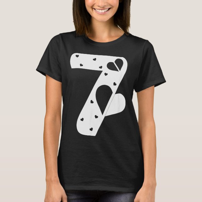 Camiseta Número 7 Corações Amor 67 Casal Combinando Natal  (Frente)