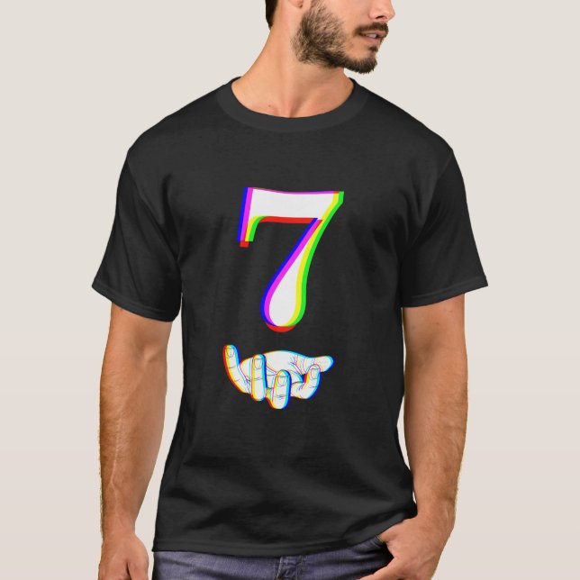Camiseta Número 7 Correspondente Roupa de Halloween Meme 67 (Frente)