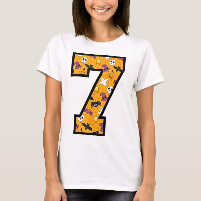 Camiseta Número 7 Dito de Meme Engraçado 6 7 Seis Sete Hall (Frente)